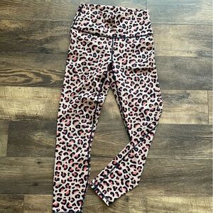 Fabletics Power Hold Leggings Pink Leopard Print